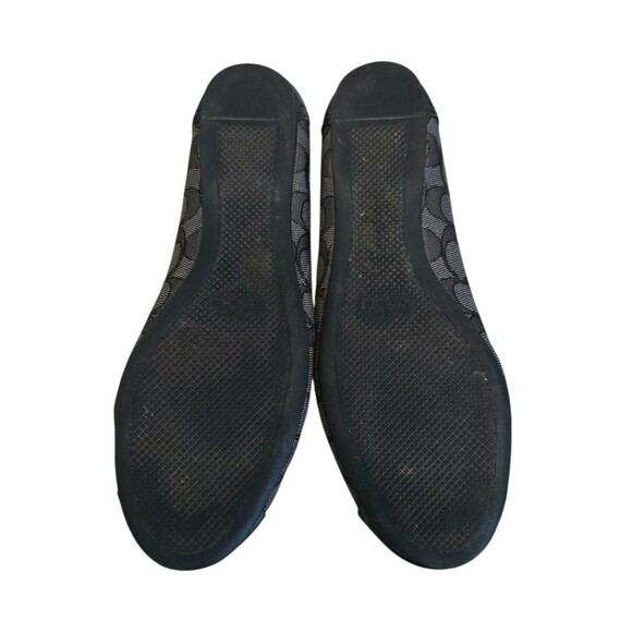 Coach Chelsea Shoes Womens Size 7.5B Jacquard Signature Flats Black Gray - Picture 12 of 13